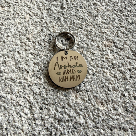 Funny Customised Silver Pet ID Tags