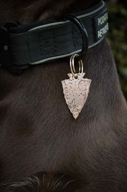 Custom Hand Stamped Pet ID Tag - Arrowhead